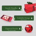 thumbnail image 4 of Bolsa De Almacenamiento Para Árbol De Navidad Primode | Se Adapta A Hasta 9 Pies. Árbol Alto Desmontado | 25"" Alto X 20"" Ancho X 65"" Largo | Material Oxford 600D Duradero | Contenedor De Almacenami, 4 of 5