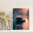 thumbnail image 2 of Buddhist Meditation Canvas Print, Lotus Zen Garden Painting, Religious Serene Wall Decor for Home Office, 2 of 8