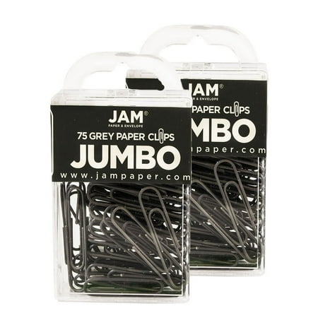 UPC: 0842497170343 | JAM Paper & Envelope Jumbo Paper Clips  Gray  2 Packs of 75  Large
