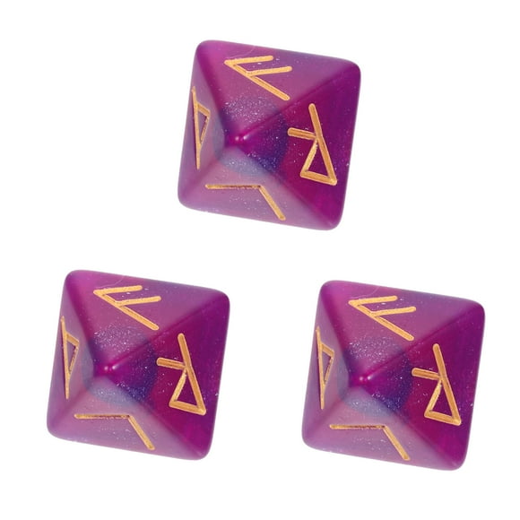 3 dados poliédricos de runas acrílicas, dados de constelación, juego de dados retro, juguete de mano