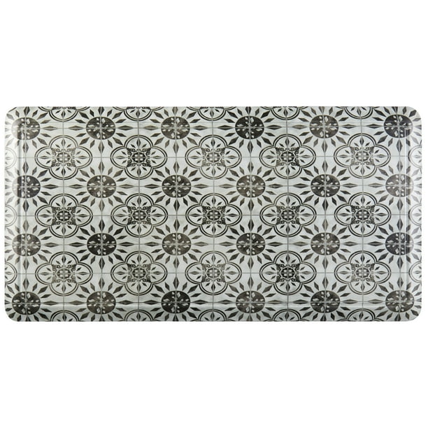 Cat Cora Printed Embossed Gentle Step Kitchen Mat, 19.6"x39.3", Tile