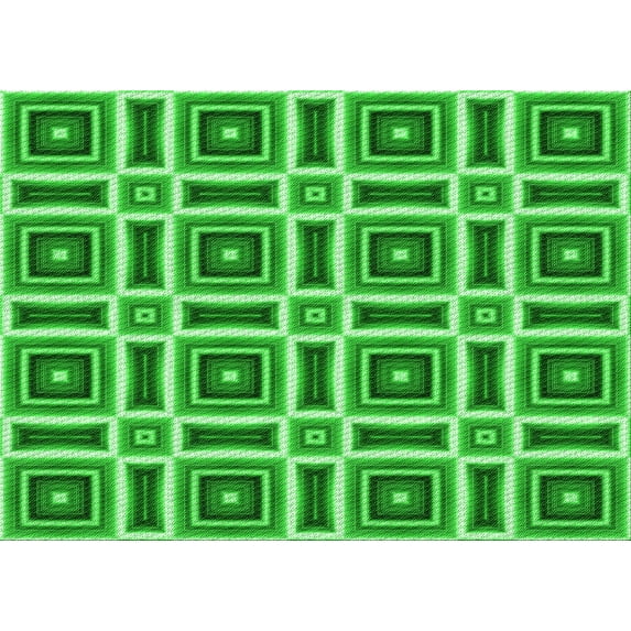 Ahgly Company Indoor Rectangle Patterned Neon Green Area Rugs, 4' x 6'
