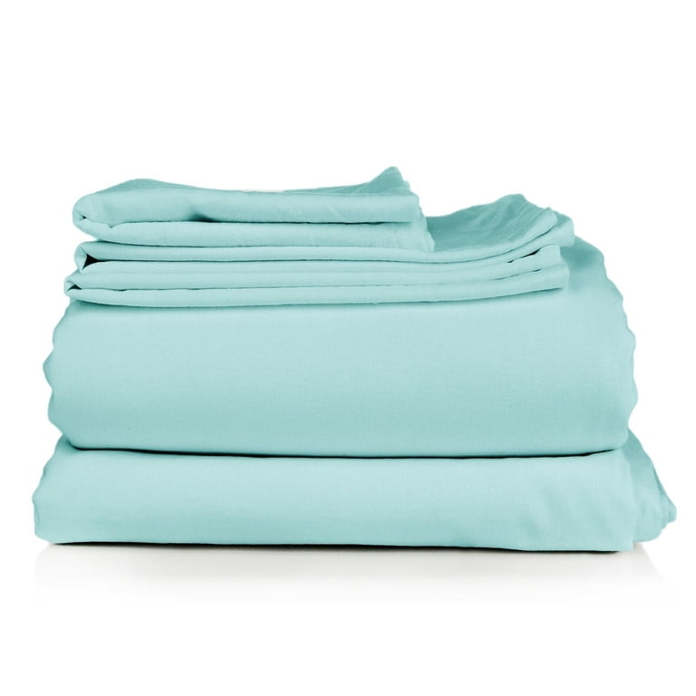 Queen Sheet Set Bundle - 2 Luxury 4-Piece Bedding Sets In Ivory & Light Blue - Deep Pocket 15-inch Hotel Sheets
