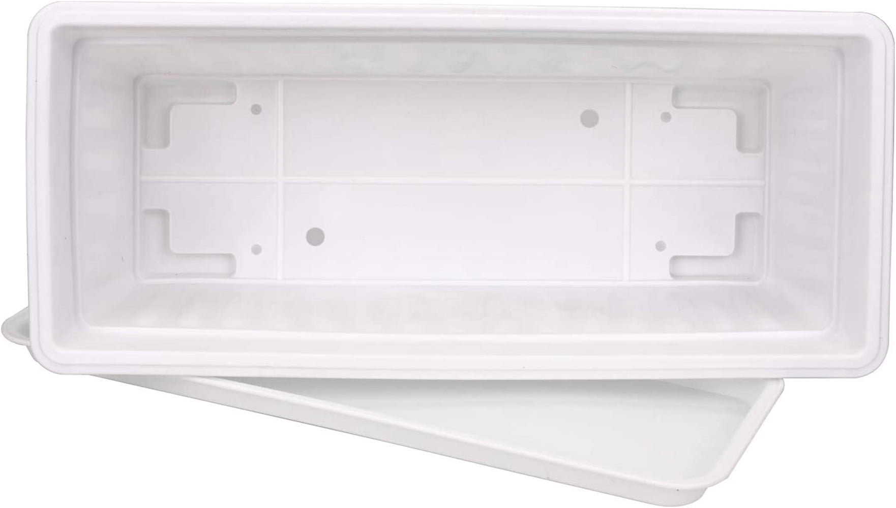 GIXUSIL 3 Pack 17 inches White Flower for Window Box Premium Plastic Vegetable Planters with Trays Vegetables Growing Container Garden Flower Plant Pot for Balcony, Window Sill, Patio, Garden