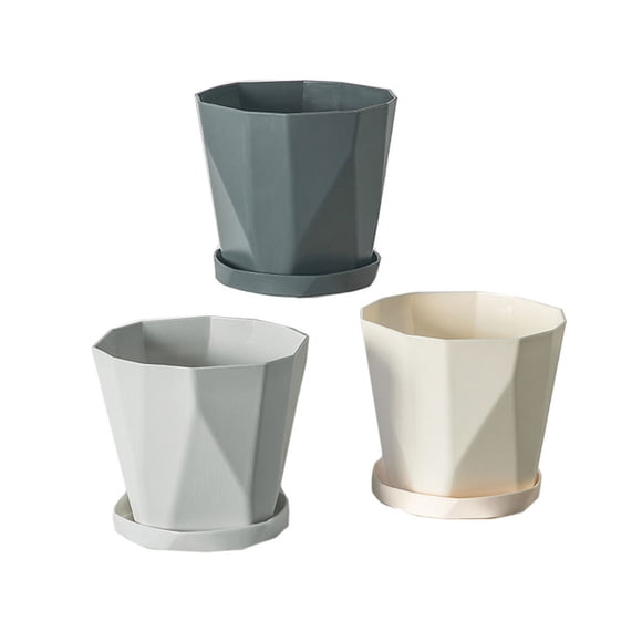 Advancent Maceta grande de plástico para flores, 3 uds., bandeja para jardín, juego de macetas suculentas gruesas, adornos de escritorio de negocios, 3 Jardín y Patio Advancent HA080171-00B