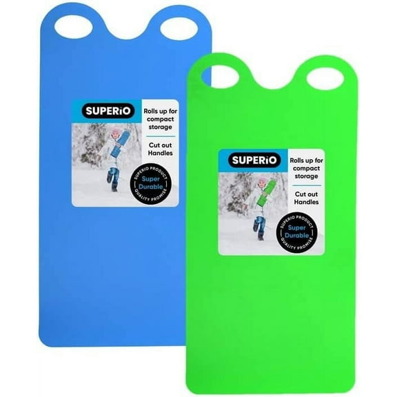 Superio Snow Slider Mat, Flexible Snow Sled Flying Carpet, Roll up Sleds for Kids 36" Lightweight Plastic Snowboard Sled-2 Pack