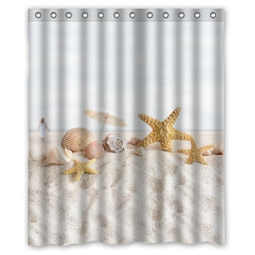XDDJA Seashell Shower Curtain Waterproof Polyester Fabric Shower