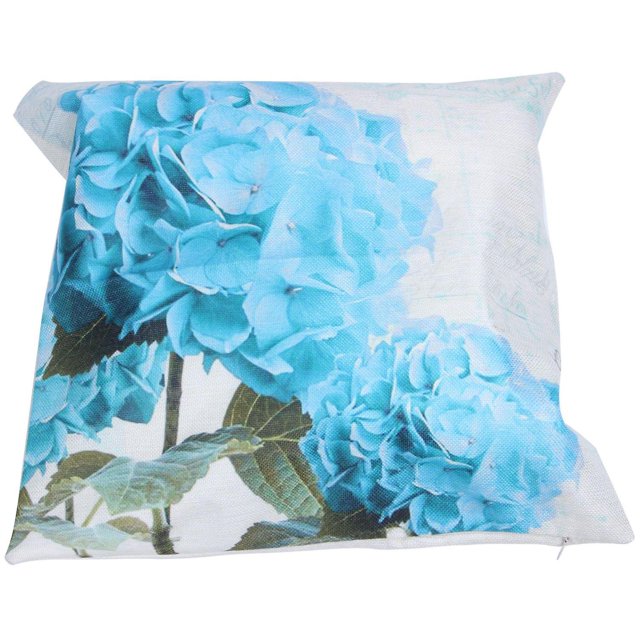 Funda de almohada de hortensia verde azulado, funda de cojín para sofá, decoración del hogar, 18x18 pulgadas Afortunado Sencillez