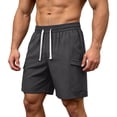 thumbnail image 5 of Hurxie Mens Casual Sweat Cargo Shorts Drawstring Elastic Waist Short Athletic Workout Gym Jogger Shorts with Pockets Black,M, 5 of 5