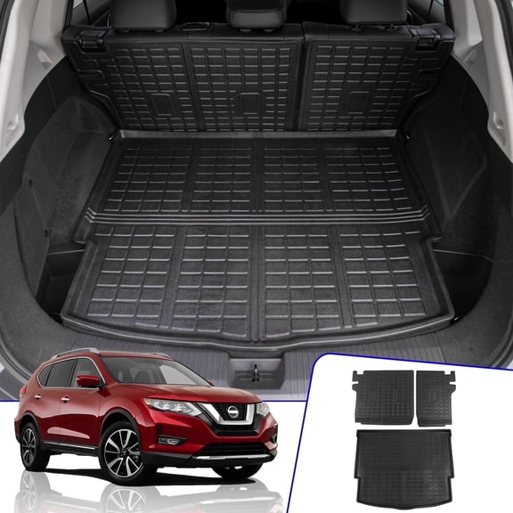 Bomely TPE All Weather Trunk & Backrest Mats for 2021-2026 Nissan Rogue