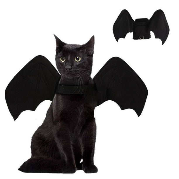 Linda Para Mascotas Alas De Murciélago Negro Y Arnés De Campana Suministros Para Mascotas Para Gatos Y Perros Grandes, Medianos Y Pequeños Yuarrent HA044639-04