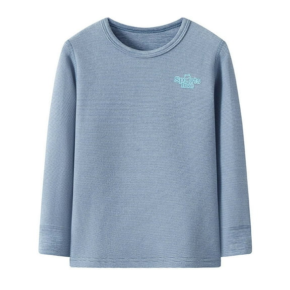 FYDUU Kids Thermal Underwear Boys Girls Winter Thermal Top Soft Pajama Tops Cozy Long Sleeve Thermal Shirts Solid Color Kids Warm Pullover Fall Warm Clothes
