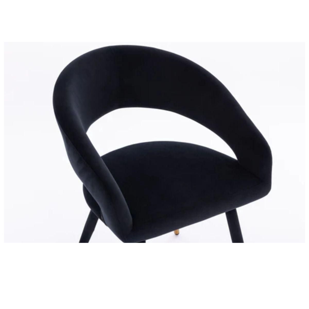 Chaise de salle à manger Darius en velours noir LOT DE 2