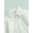 thumbnail image 5 of Caoirhny Toddler Girl 3Pcs Summer Outfits, Long Sleeve Sheer Shirt + Tank Tops + Shorts Set, 5 of 9
