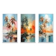 thumbnail image 2 of Designart "Tropical Minimalism Palm Trees wall art" Floral Framed Wall Art Set Of 3 - Pink Palms & Palm Trees Frame Gallery Wall Set For Home Decor, 2 of 6