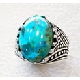 thumbnail image 5 of Arizona Turquoise Ring, Silver Jewelry, 925 Silver Ring, Father's Day, Plain Solid, Natural Turquoise, December Birthstone Ring, Heavy Mens Ring, Spiritual Healing Gemstone, Christmas, Tiny Mens Ring, 5 of 6