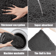 thumbnail image 6 of MK Gdledy Chenille Oval Bath Rug 20x32, Rubber Backing Quick Dry Washable Microfiber Mats，Black, 6 of 6