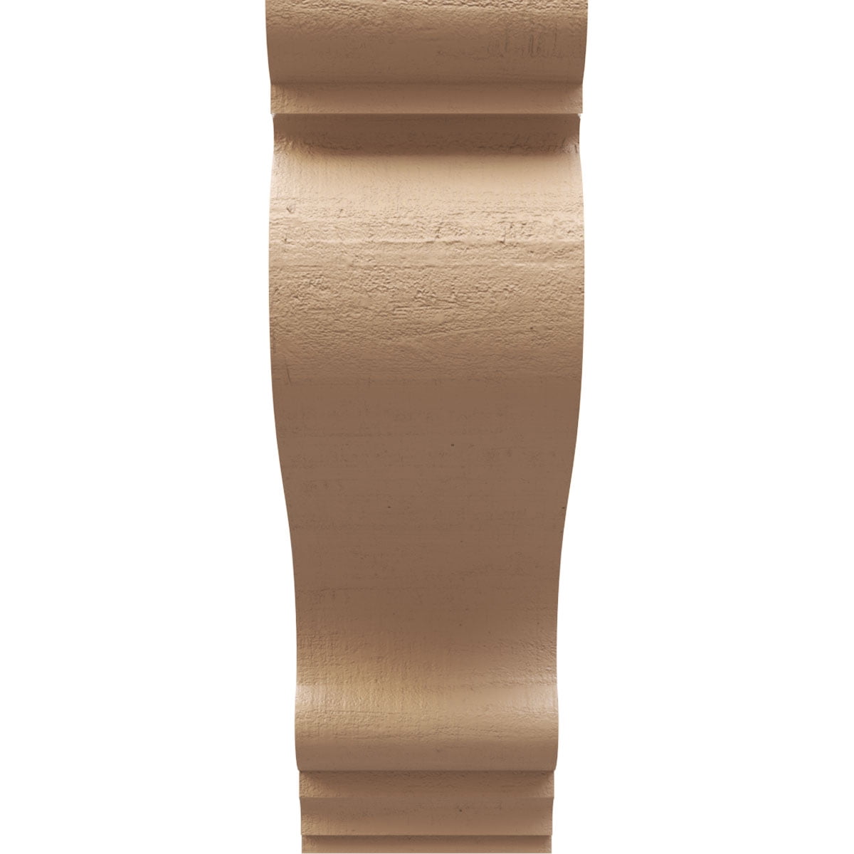2"W x 4"D x 6"H Classic Scroll Rough Cedar Woodgrain TimberThane Corbel, Primed Tan