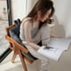 thumbnail image 3 of Cojín de terciopelo para silla de oficina con espuma viscoelástica, asiento y respaldo ergonómicos para oficina en casa, comodidad y alivio de la postura. Aestivo | Gris oscuro | AESTIVO, 3 of 7