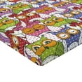 thumbnail image 2 of Ambesonne Colorful Fitted Sheet, Ornate Owl Polka Dots, Twin XL Size, Multicolor, 2 of 3