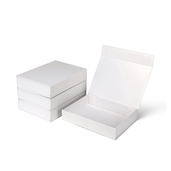 4-Piece Premium White Magnetic Closure Gift Box Set (11.5"x8.5"x2.3")