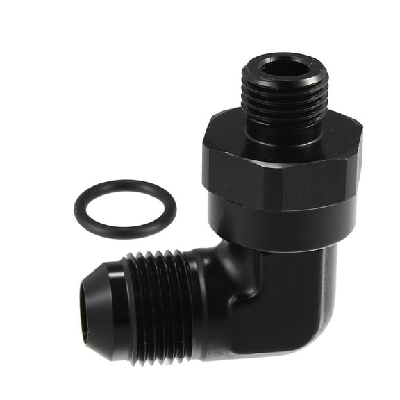Unique Bargains 90 Degree 8AN Flare to 6AN ORB Port Male Fuel Pump Rail Adapter Swivel Fuel Fitting Adapters with O Ring