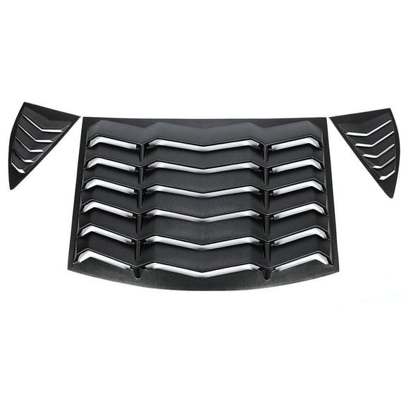 Suitable for GT Lambo Style ABS Matte Black Rear and Side Window Louvers Sunshade Covers for 2010-2015 Chevy Chevrolet Camaro
