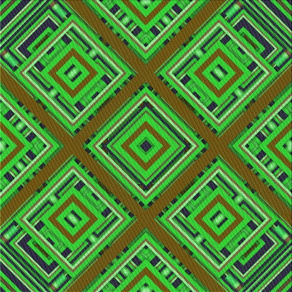 Ahgly Company Indoor Square Patterned Lime Green Area Rugs, 4' Square