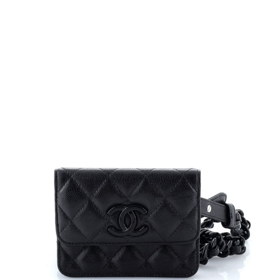 Pre-Owned My Everything Flap Card Holder Belt Bag Quilted Caviar By Rebag