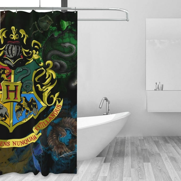 Harry Potter Logo Shower Curtain Bathroom Decor Polyester Waterproof Bath Curtains with Hooks 60x72 Inches, Size: Plastic