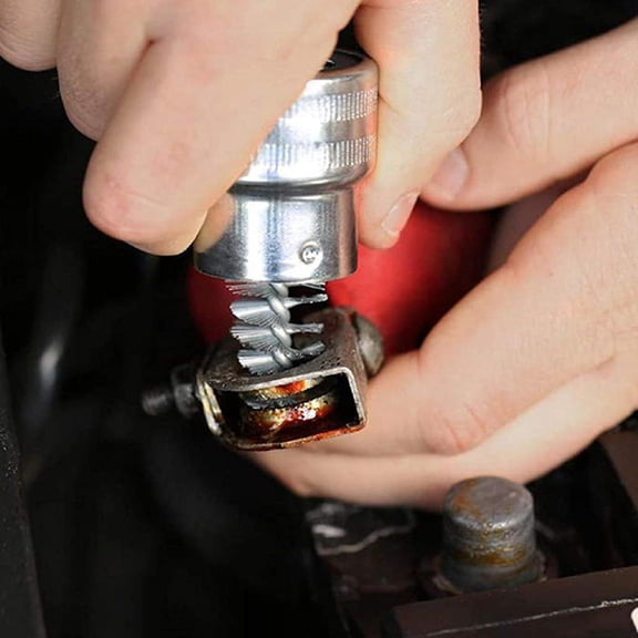 Raindrops Battery Terminal Cleaning Brush Kit Steel Wire 1 Set 3.15x1.18in