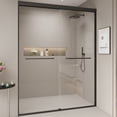 thumbnail image 2 of JESTOP 44-48"W or 56-60"W x 72"H Double Sliding Shower Door, Semi-frameless Bypass Bathroom Sliding Door with 1/4" (6mm) Tempered Glass for Walk-in Shower, Reversible Installation, 2 of 10