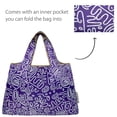 thumbnail image 5 of Wrapables Large & Small Foldable Tote Nylon Reusable Grocery Bags, Set of 2, Swiggle, 5 of 5