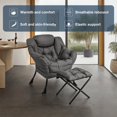 thumbnail image 6 of Spaco Modern Accent Sofa Chair with Folding Footrest and Side Pocket, Accent Oversized Comfy Reading Chair, Thick Padded Cozy Lounge Chair for Living Room, Bedroom, Dorm, Gray, 6 of 7