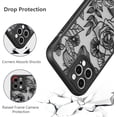 thumbnail image 5 of for iPhone 12 Pro Max Case, Floral Rose Cute Phone Case for Women Girls Aesthetic Pattern Print Slim TPU Bumper Case Shockproof Protective Case for iPhone 12 Pro Max 6.7 Inch, Black, 5 of 13