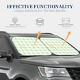 thumbnail image 4 of Naloa Pistachio Green Checkboard 2 Piece Foldable Car Sun Shades, Car Windshield Sunshade, Front Window Sunshade for Car, Truck, SUV - Large, 4 of 7