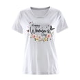 thumbnail image 3 of LYXSSBYX Summer Tops for Women under 5.00 Women's Casual Women's Day Printed Round Neck Short Sleeved T-Shirt Top, 3 of 4