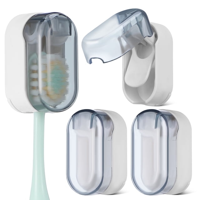 MOVTOTOP Toothbrush Holder Set with Protective Covers for Bathroom Use Easy to Install No Drilling 4pcs