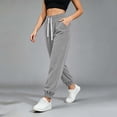 thumbnail image 4 of Qingpeng Womens Corduroy Jogger Pants Drawstring Waisted Cuffed Ankle Casual Trousers Trendy Daily Long Pants with Pockets, 4 of 9
