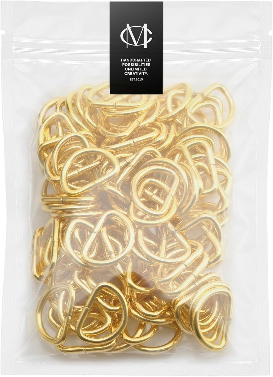 D-Ring Findings 5/8, 3/4 & 1 Inch Metal Non Welded D Rings for Belts Bags Lanyard Leathercraft Avail 4 Colors (5/8" x 100 Pack, Gold)