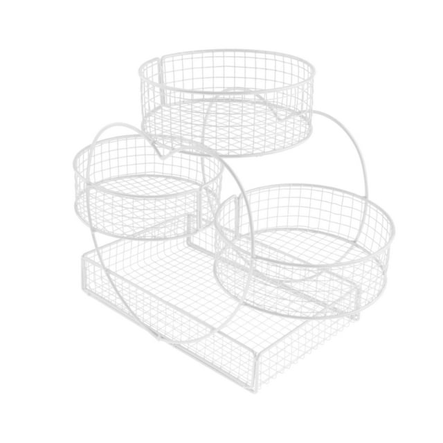 Cesta de frutas escalonada, frutero, encimera, cuenco para verduras para refrigerios, verduras Blanco