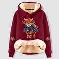 thumbnail image 2 of NinXxx Women's Casual Cow Print Lined Hoodie Long Sleeve Sweatshirt XXXXL, 2 of 4