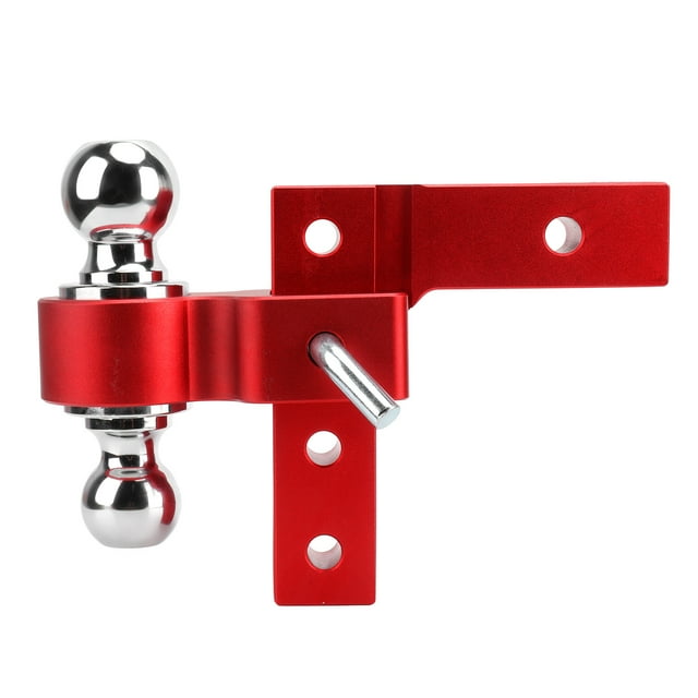 Trailer Hitch, Towing Trailer Hitch Mount With Dual Balls Lock Pins 6in Adjustable Drop Aluminum For 2in