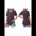 thumbnail image 3 of Blusas Informales de Negocios para Mujer, Moda de Verano, Camisetas con Mangas 3/4 con Volantes, Blusa Tipo Túnica Elegante e Informal. Negro L, 3 of 6