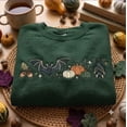 thumbnail image 2 of Embroly Bats and Pumpkins Embroidered Halloween Sweatshirt, Spooky Fall Crewneck, 2 of 7