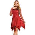 thumbnail image 3 of Haitryli Latin Dance Dress for Women Sequin Tassel Cocktail Dresses Cha Cha Tango Ballroom Dress with Choker Red M, 3 of 7