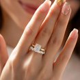 thumbnail image 4 of vylahjewellery Unique Radiant Cut Engagement Ring, Mixed Shape Diamond Band with Baguette & Marquise Stones Wedding Ring, Anniversary Ring for Her, 4 of 6