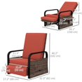 thumbnail image 2 of Fauteuil Inclinable d'Extérieur en Osier Rouge avec Dossier et Repose-Pieds Réglables – Siège Lounge de Patio avec Plateau Latéral – Idéal pour Salon et Jardin, 2 of 7
