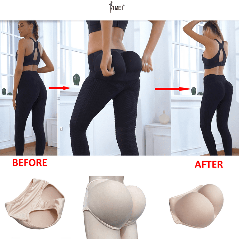 BIMEI One-Piece Seamless 3D Butt Lifter Padded Panties Hip Enhancer  Underwear Control Briefs, Beige, 4XL 
