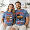thumbnail image 2 of Custom Pregnancy Announcement Comfort Colors Shirts, Bun In The Oven Burgers On The Grill Tee Set, BBQ Baby Shower Gift For New Parents, 2 of 7